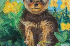 Alexey-Efremov-15-y.o.-Yorkshire-in-Flowers.-Acrylic-on-canvas-14x11-in