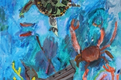 David-Gilmanov-6-y.o.-The-Sinking-Ship.-Acrylic-on-canvas-20x16-in-copy