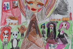 Katherine-Kozlov-8-y.o.-Princes-with-friends.-Colored-pencil-on-paper-14x11-in