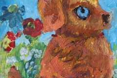 Margo-Grinblat-6-y.o.-Puppy.-Acrylic-on-paper-14x11-in
