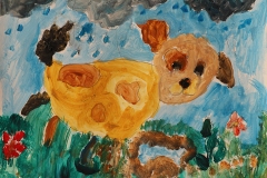 Nina-Kardonsky-4-y.o.-Puddle-Walk.-Acrylic-on-paper-14x11-in
