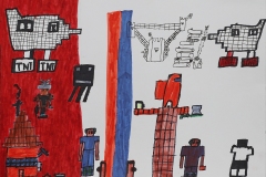 Simon-Roytburd-11y.o.-Fight-of-Robots-1-Mixed-media-on-paper-11x14-in-copy